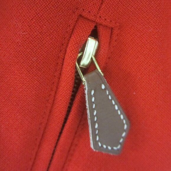 Vtg Hermes Paris Womens 26 Red 100% Wool Slacks Pant Dress Zipper Pockets FLAWS - Picture 6 of 14